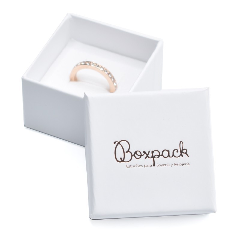 Caja de cartón para anillo o pendientes de joyería y bisutería color blanco ip-42
