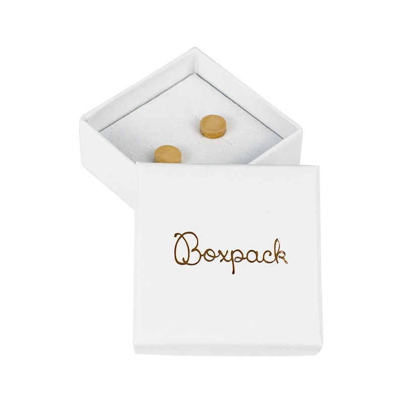 Caja de cartón pendientes de joyería y bisutería 50x50x23 mm color blanco ip-40