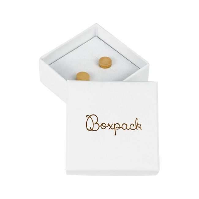 Caja de cartón pendientes de joyería y bisutería 50x50x23 mm color blanco ip-40
