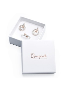 Caja de cartón para juego de pendientes de joyería y bisutería 65x65x29 mm color blanco ip-61