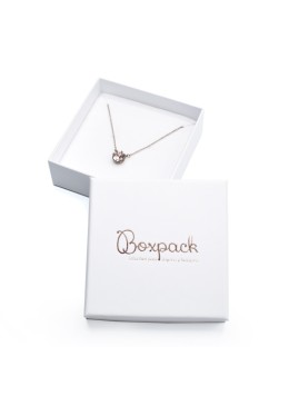 Cartón para conjunto de colgante de joyería y bisutería 86x86x33 Mm color blanco IP-81