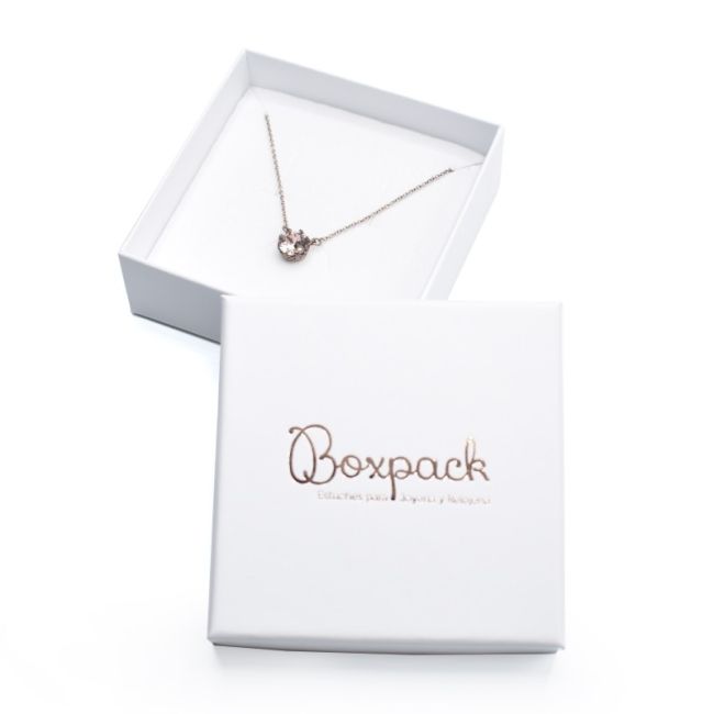 Cartón para conjunto de colgante de joyería y bisutería 86x86x33 Mm color blanco IP-81