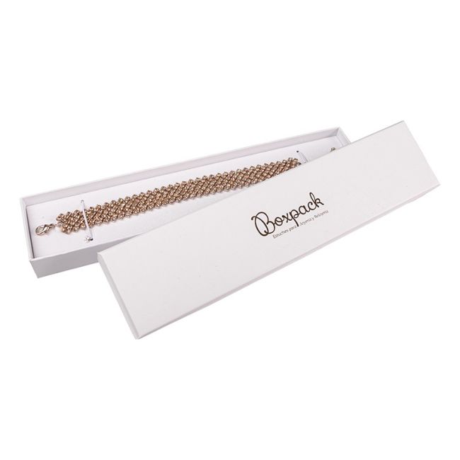 Caja de cartón para pulsera de joyería y bisutería 233x53x23 mm color blanco ip-50