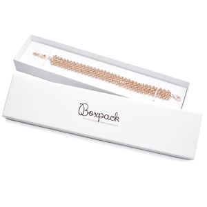 Caja de cartón para pulsera de joyería y bisutería 233x53x27 Mm color blanco ip-51