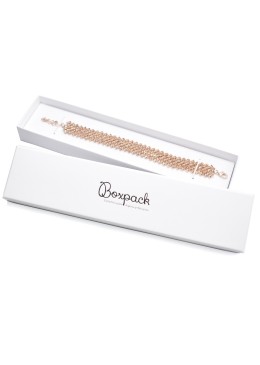 Caja de cartón para pulsera de joyería y bisutería 233x53x27 Mm color blanco ip-51