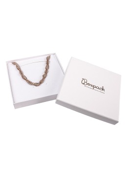Caja de cartón para conjunto de colgante de joyería y bisutería  120x120x24 Mm color blanco ip-16