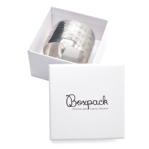 Caja de cartón para brazalete de joyería y bisutería  90X90X58 Mm color blanco ip-89