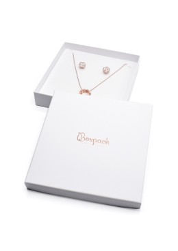 Caja de cartón para conjunto de colgante de joyería y bisutería  167x167x33 Mm color blanco ip-18