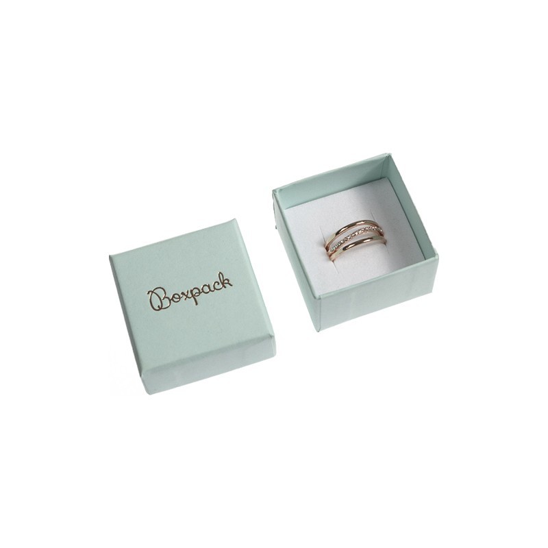 Caja de cartón para anillo o pendientes de joyería y bisutería color aguamarina aq-42