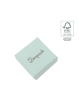 Caja de cartón fsc® para pendientes color aguamarina 50x50x23 mm F40-AQ