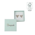 Écrin en carton FSC® pour boucles d’oreilles, aigue-marine 50 x 50 x 23 mm F40-AQ