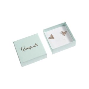Caja de cartón para juego de pendientes de joyería y bisutería 65x65x29 mm color aguamarina aq-61