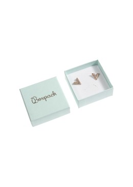 Caja de cartón para juego de pendientes de joyería y bisutería 65x65x29 mm color aguamarina aq-61