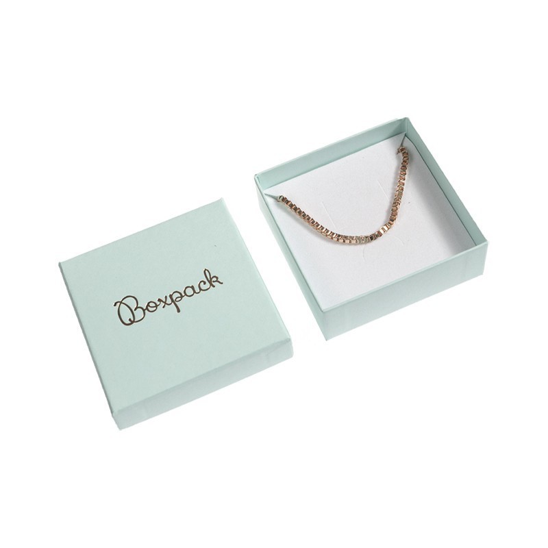 Cartón para conjunto de colgante de joyería y bisutería 86x86x33 Mm color aguamarina AQ-81