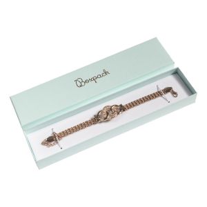 Caja de cartón para pulsera de joyería y bisutería 233x53x27 mm color aguamarina aq-51