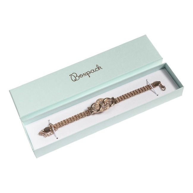 Caja de cartón para pulsera de joyería y bisutería 233x53x27 mm color aguamarina aq-51