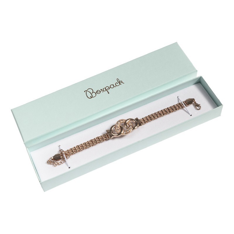 Caja de cartón para pulsera de joyería y bisutería 233x53x27 mm color aguamarina aq-51