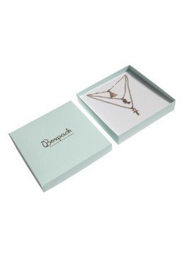Caja de cartón para conjunto de colgante de joyería y bisutería  167x167x33 Mm color aguamarina aq-18