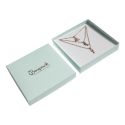 Caja de cartón para conjunto de colgante de joyería y bisutería  167x167x33 Mm color aguamarina aq-18