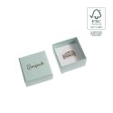 Schachtel aus FSC®-Karton in Aquamarin für Ringe oder Ohrringe 51 x 51 x 33 mm F42-AQ