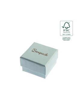 Caja de cartón fsc® para anillo o pendientes color aguamarina 51x51x33 mm F42-AQ