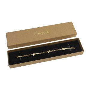 Caja de cartón para pulsera de joyería y bisutería 233x53x27 mm color kraft nt-51