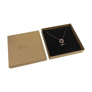 Caja de cartón para conjunto de colgante de joyería y bisutería  167x167x33 Mm color kraft nt-18