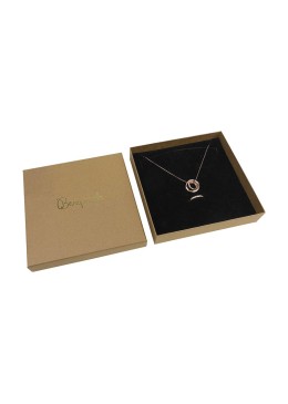 Caja de cartón para conjunto de colgante de joyería y bisutería  167x167x33 Mm color kraft nt-18