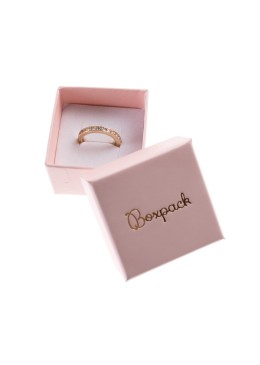Caja de cartón para anillo o pendientes de joyería y bisutería color rosa cuarzo PI-42