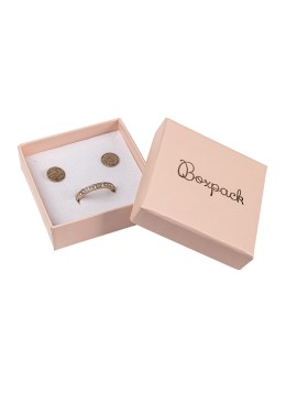 Cartón para pendientes o conjunto de joyería y bisutería 65x65x24 mm color rosa cuarzo PI-60