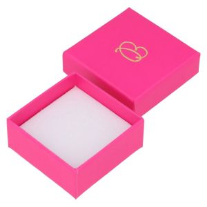 Cartón para pendientes de joyería y bisutería 50x50x23 mm color fucsia FX-40