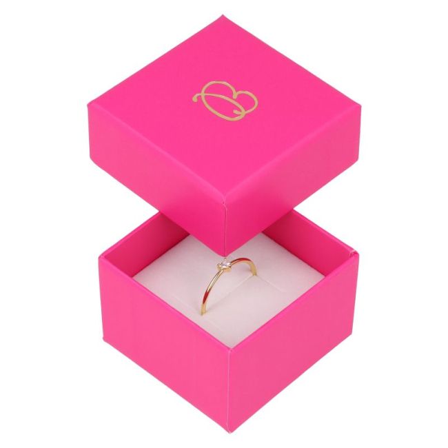 Cartón para anillo o pendientes de joyería y bisutería 51x51x33 mm color fucsia FX-42