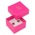 Cartón para anillo o pendientes de joyería y bisutería 51x51x33 mm color fucsia FX-42
