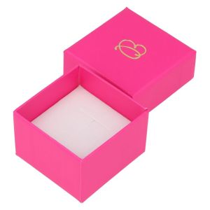 Cartón para anillo o pendientes de joyería y bisutería 51x51x33 mm color fucsia FX-42