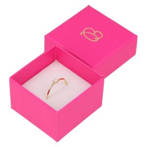 Cartón para anillo o pendientes de joyería y bisutería 51x51x33 mm color fucsia FX-42