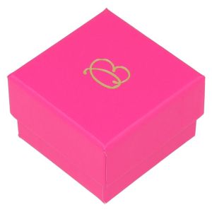 Cartón para anillo o pendientes de joyería y bisutería 51x51x33 mm color fucsia FX-42