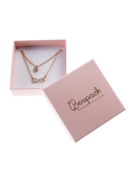 Caja de cartón para conjunto de colgante de joyería y bisutería  86X86X33 Mm color rosa cuarzo pi-81