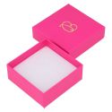 Caja de cartón fucsia pendientes o conjunto de joyería bisutería y joyas 65x65x29 mm. FX-61
