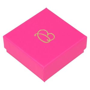 Caja de cartón fucsia pendientes o conjunto de joyería bisutería y joyas 65x65x29 mm. FX-61