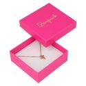 Caja de cartón fucsia colgante o conjunto de joyería bisutería y joyas 86x86x33 mm. FX-81