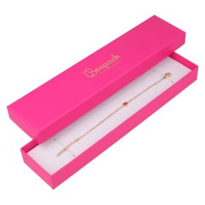 Caja de cartón fucsia pulsera extendida de joyería bisutería y joyas 233x53x27 mm. FX-51