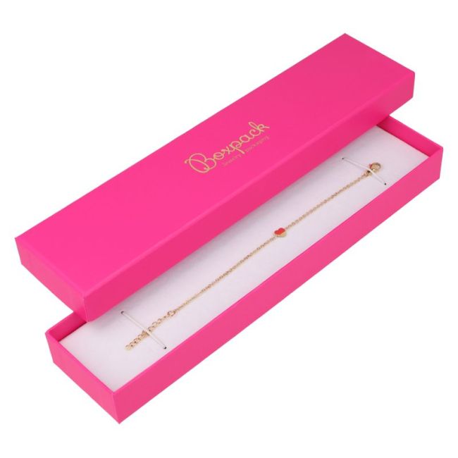 Caja de cartón fucsia pulsera extendida de joyería bisutería y joyas 233x53x27 mm. FX-51