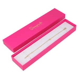 Caja de cartón fucsia pulsera extendida de joyería bisutería y joyas 233x53x27 mm. FX-51