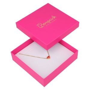 Écrin en carton pour parure ou pendentif, fuchsia 120 x 120 x 35 mm FX-17