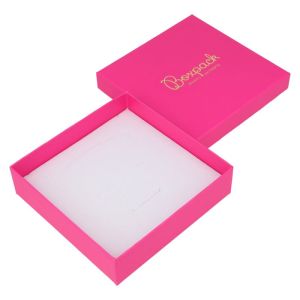 Caja de cartón para conjunto de colgante de joyería y bisutería 120x120x35 Mm color fucsia FX-17