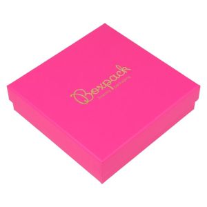 Caja de cartón para conjunto de colgante de joyería y bisutería 120x120x35 Mm color fucsia FX-17