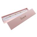 Caja de cartón para pulsera de joyería y bisutería 233x53x27 mm color rosa cuarzo pi-51