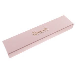 Caja de cartón para pulsera de joyería y bisutería 233x53x27 mm color rosa cuarzo pi-51