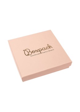 Caja de cartón para conjunto de colgante de joyería y bisutería  120x120x24 Mm color rosa cuarzo pi-16