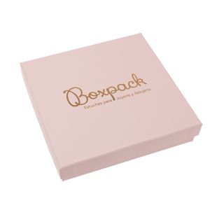 Caja de cartón para tarjeta 120x120x24 Mm color rosa cuarzo pi-16-t